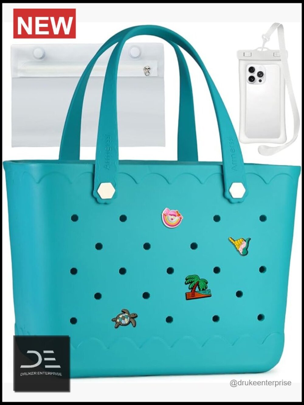 Large Waterproof Durable EVA Beach Tote Bag for Sports Travel Pool